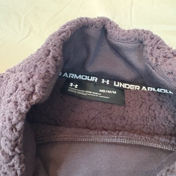 Women’s Under Armour Sherpa Fleece Mock Neck Gray Sweater Size M - Picture 6 of 6